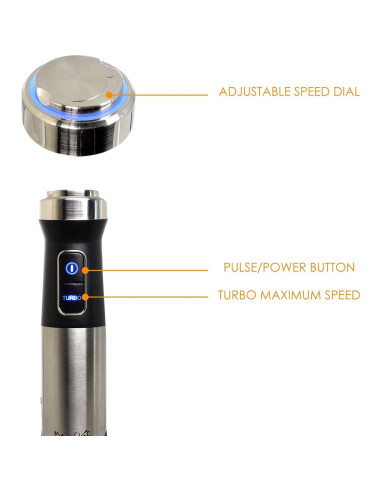 Batidora de Mano Inmersa Megachef MC-158C 4 en 1 300W Plata