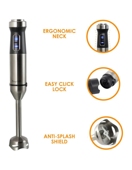 Batidora de Mano Inmersa Megachef MC-158C 4 en 1 300W Plata