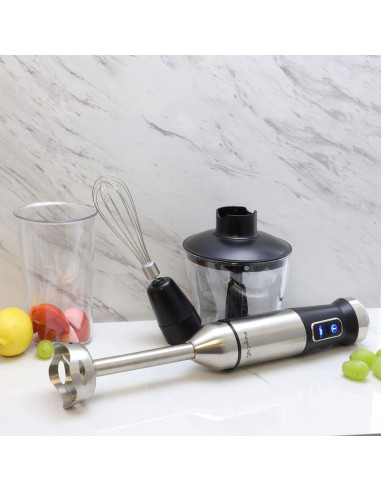 Batidora de Mano Inmersa Megachef MC-158C 4 en 1 300W Plata