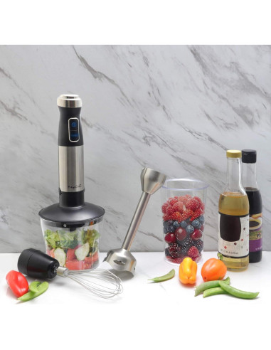 Batidora de Mano Inmersa Megachef MC-158C 4 en 1 300W Plata