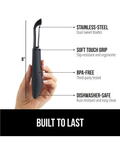 Pelador de Verduras Gorilla Grip Acero Inoxidable Ergonomico 2