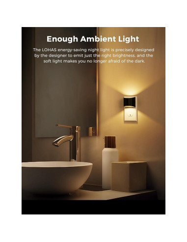 L LOHAS LED Luces Nocturnas Enchufables 2 Paquete 3000K