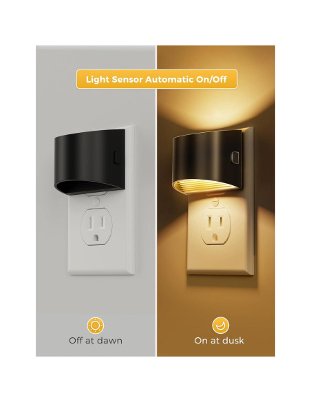 L LOHAS LED Luces Nocturnas Enchufables 2 Paquete 3000K