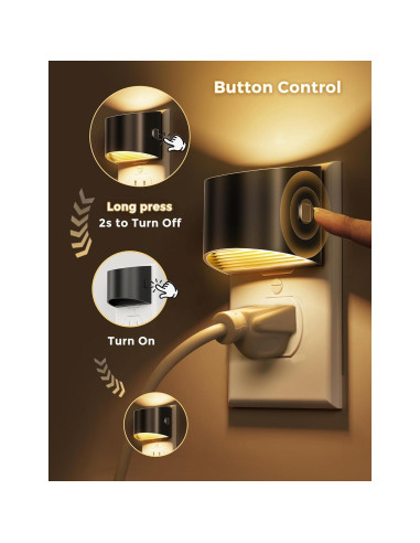 L LOHAS LED Luces Nocturnas Enchufables 2 Paquete 3000K