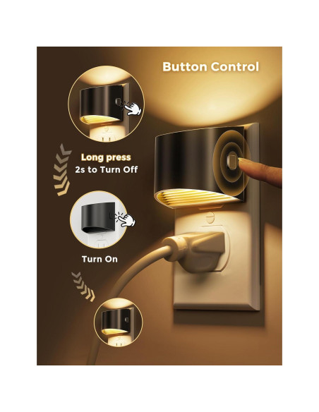 L LOHAS LED Luces Nocturnas Enchufables 2 Paquete 3000K