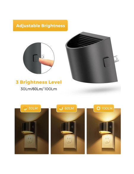 L LOHAS LED Luces Nocturnas Enchufables 2 Paquete 3000K