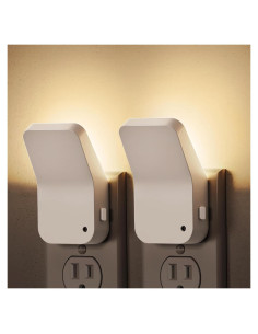 Luz Nocturna LED L LOHAS 2 Piezas 3000K Brillo Ajustable