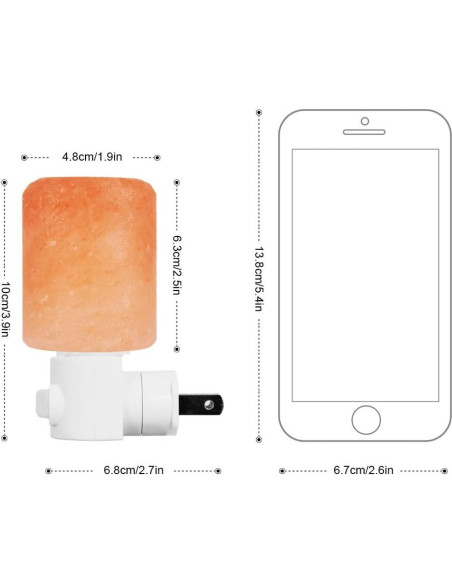 Lámpara de Sal del Himalaya Syntus 2 Piezas Luz Nocturna