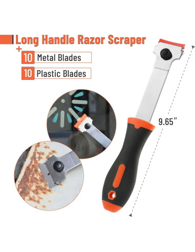 Raspador de Cuchilla Bates con Mango Largo y 20 Cuchillas