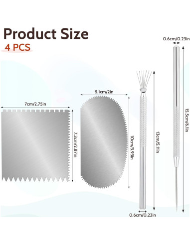 4 Herramientas de Escultura de Arcilla Styquenzer Acero Inoxidable