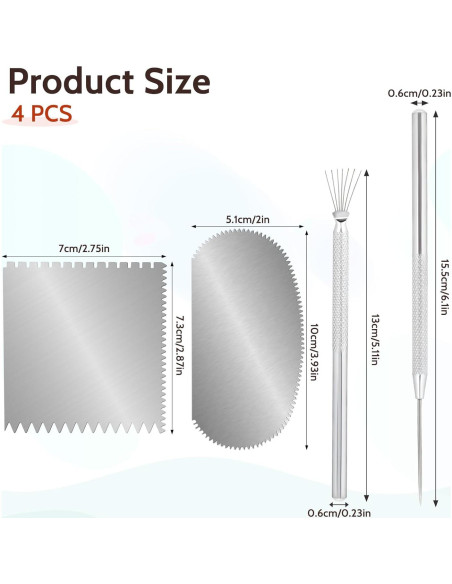 4 Herramientas de Escultura de Arcilla Styquenzer Acero Inoxidable