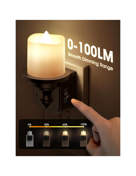 Luz Nocturna LED Briignite Enchufable 2 Piezas 100LM