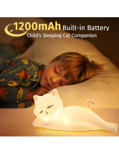 Lámpara de Noche Mubarek Gato 16 Colores Recargable USB