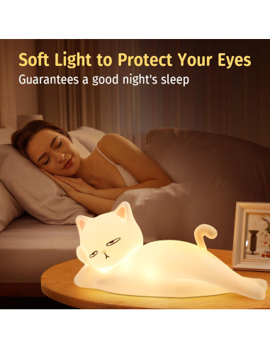 Lámpara de Noche Mubarek Gato 16 Colores Recargable USB