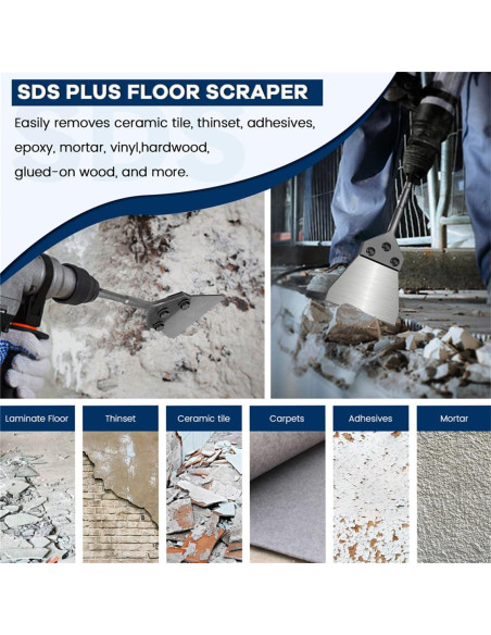 Kit raspador de suelo SDS Plus Juzjuly 27.9x15cm 0.84kg