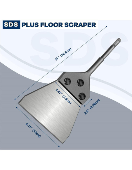Kit raspador de suelo SDS Plus Juzjuly 27.9x15cm 0.84kg