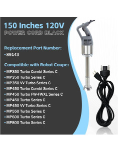 Cable de Alimentación 89143 para Batidoras Robot Coupe MP 2