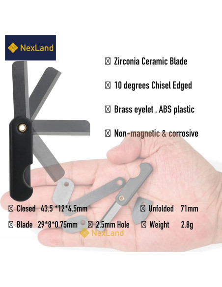 Cuchilla Plegable Cerámica NexLand CK1 Micro EDC 7.1cm