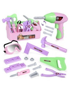 Juego de Herramientas para Niños EXERCISE N PLAY - 10 Piezas Rosadas