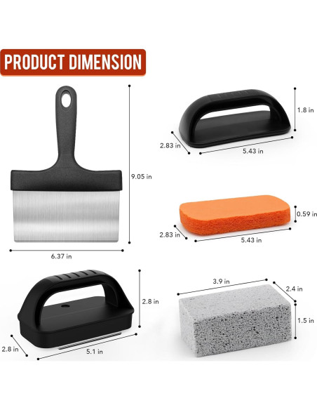 Kit de limpieza para plancha AWEASROY con raspador y piedra