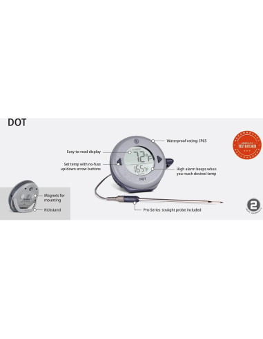 Termómetro de Alarma ThermoWorks DOT - Rojo Pimiento