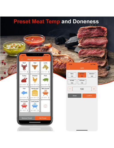 Termómetro Digital de Carne Cloud BBQ FS66N Bluetooth 152m