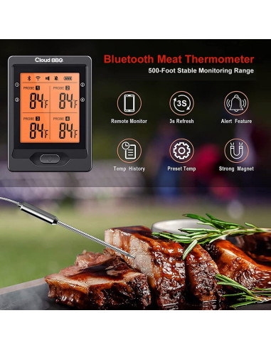 Termómetro Digital de Carne Cloud BBQ FS66N Bluetooth 152m
