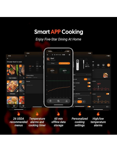 Termómetro de Carne Inkbird Mini Bluetooth 1000ft IP67