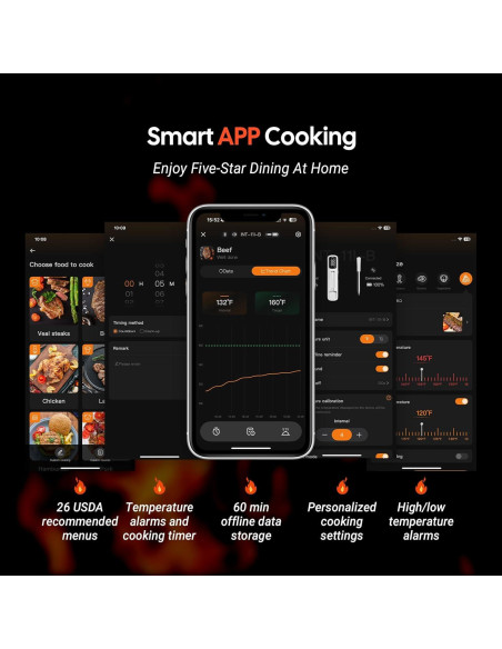 Termómetro de Carne Inkbird Mini Bluetooth 1000ft IP67