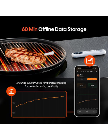 Termómetro de Carne Inkbird Mini Bluetooth 1000ft IP67