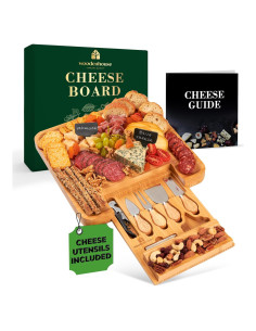 Tabla de Charcutería Woodenhouse 33x33 cm con Utensilios
