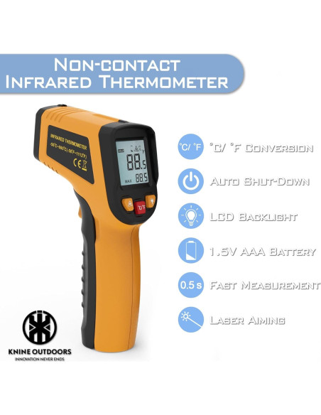 Termómetro Infrarrojo KNINE OUTDOORS Laser -50C a 600C