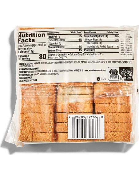 Tostadas Mini Orgánicas 365 Whole Foods 79 g