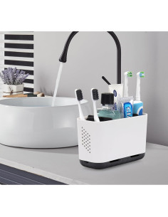Soporte para Cepillos de Dientes LAFARA Blanco Desmontable 2