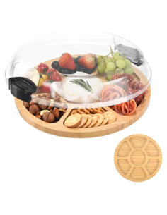 Tabla de Charcutería Portátil GLOKUUCA con Tapa y 7 Compartimentos