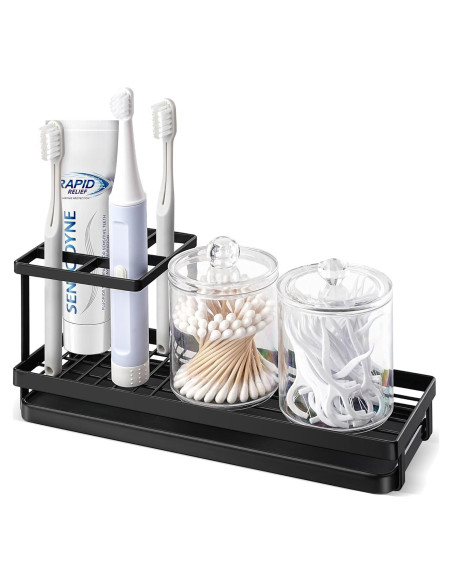 Soporte para Cepillos de Dientes MYITYARD Negro 4 Compartimentos