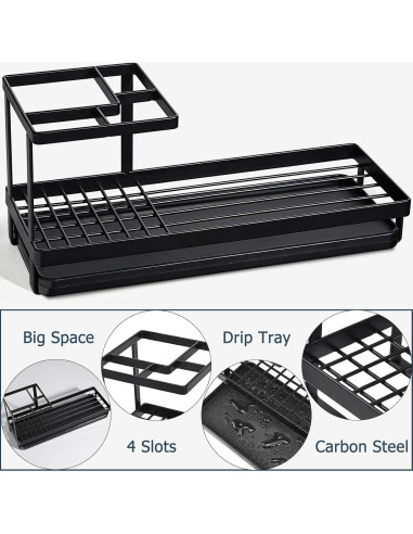 Soporte para Cepillos de Dientes MYITYARD Negro 4 Compartimentos
