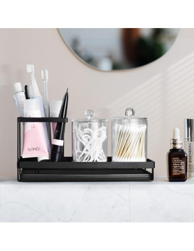 Soporte para Cepillos de Dientes MYITYARD Negro 4 Compartimentos