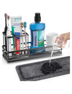 Soporte para Cepillos de Dientes Moforoco Negro 5 Compartimentos