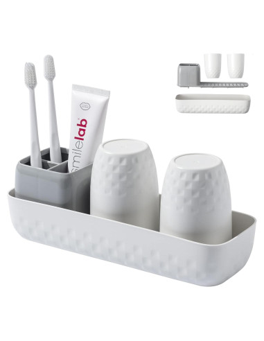 Soporte para Cepillos de Dientes Vowupt Blanco 3 Ranuras