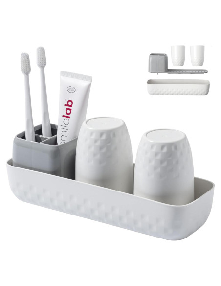 Soporte para Cepillos de Dientes Vowupt Blanco 3 Ranuras