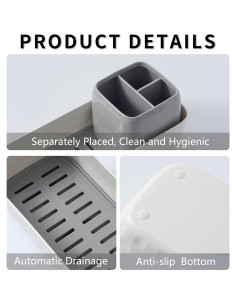 Soporte para Cepillos de Dientes Vowupt Blanco 3 Ranuras 2