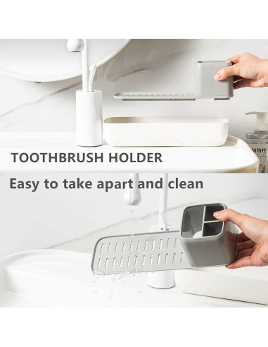 Soporte para Cepillos de Dientes Vowupt Blanco 3 Ranuras