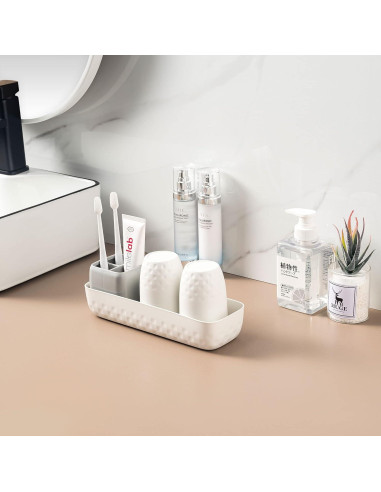 Soporte para Cepillos de Dientes Vowupt Blanco 3 Ranuras
