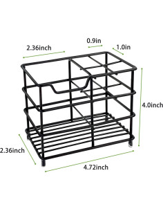 Soporte para Cepillos de Dientes YOLCAR Acero Inoxidable Negro 2