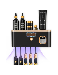 Soporte de Cepillos de Dientes CPOTAM Montado en Pared Negro