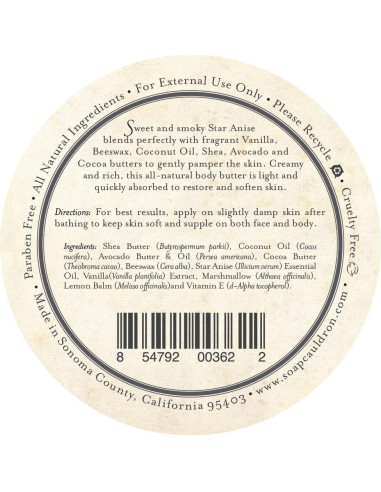 Manteca Corporal Tres Hermanas 113 g Regaliz Negro