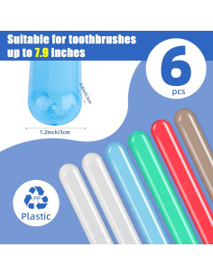 Estuche de Cepillo de Dientes de Viaje Eaezerav 6 Piezas 2