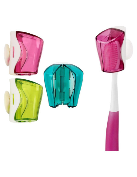 Estuche para cepillo de dientes Ergonflow 3 piezas con ventosa