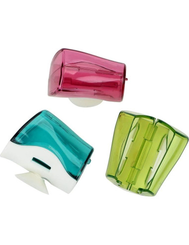 Estuche para cepillo de dientes Ergonflow 3 piezas con ventosa